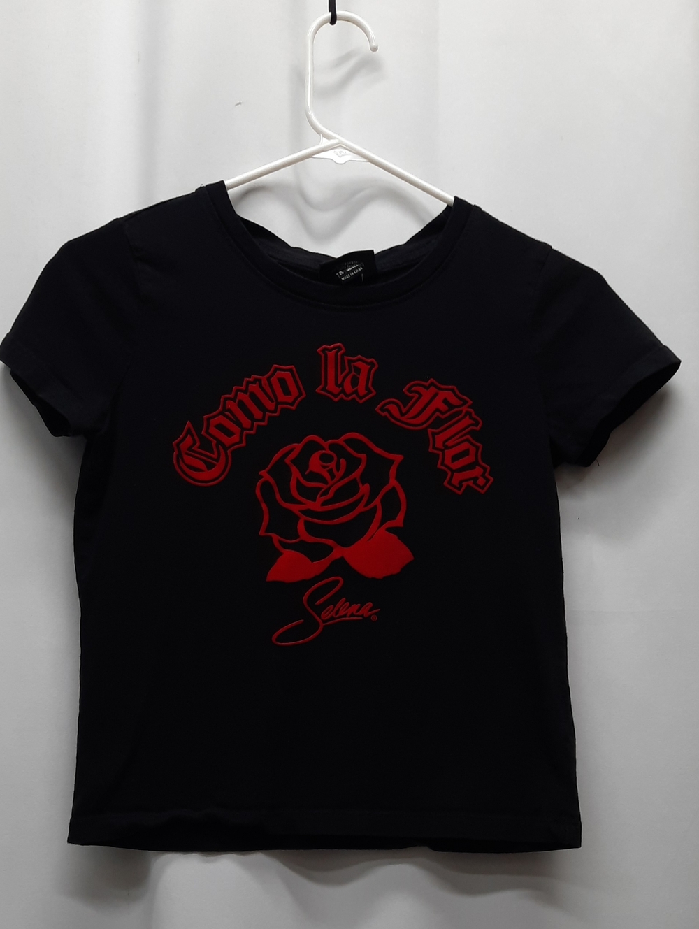 Official Selena Como La Flor Black Tshirt Womens Small S Music Merch Cropped Tee